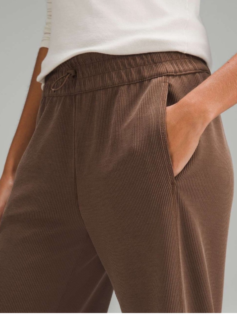 Lululemon Ribbed Softstreme Mid-Rise Wide-Leg Cropped Pant 25” size 6